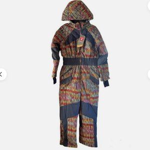 Free People Movement Onsie Size M All Prepped Jacquard Ski Suit Confetti Blue